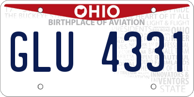 OH license plate GLU4331