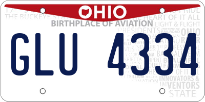 OH license plate GLU4334