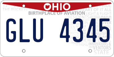 OH license plate GLU4345