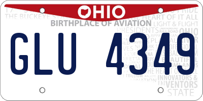 OH license plate GLU4349