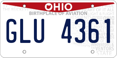 OH license plate GLU4361