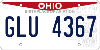 OH license plate GLU4367