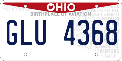 OH license plate GLU4368