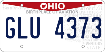 OH license plate GLU4373