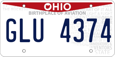 OH license plate GLU4374