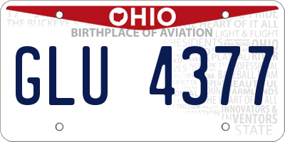 OH license plate GLU4377