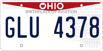 OH license plate GLU4378