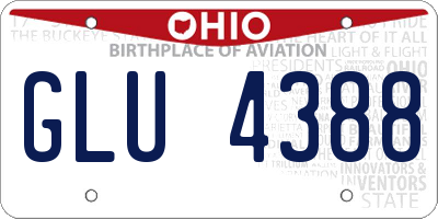 OH license plate GLU4388