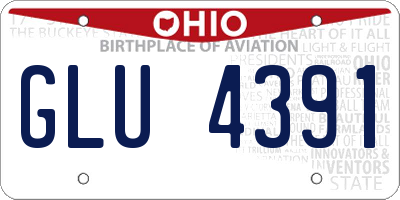 OH license plate GLU4391