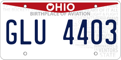 OH license plate GLU4403