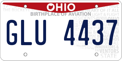 OH license plate GLU4437