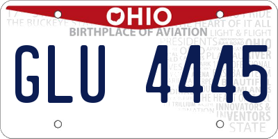 OH license plate GLU4445