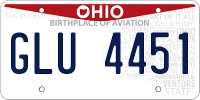 OH license plate GLU4451
