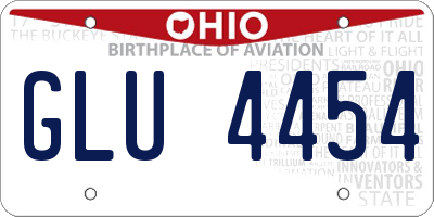 OH license plate GLU4454
