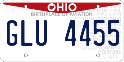 OH license plate GLU4455