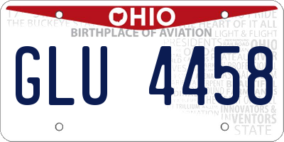 OH license plate GLU4458