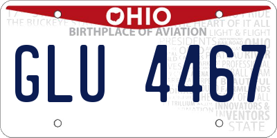 OH license plate GLU4467