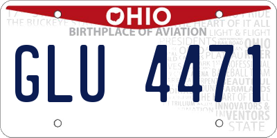 OH license plate GLU4471