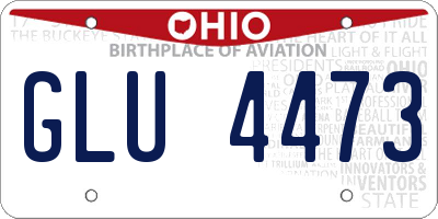 OH license plate GLU4473
