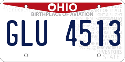 OH license plate GLU4513