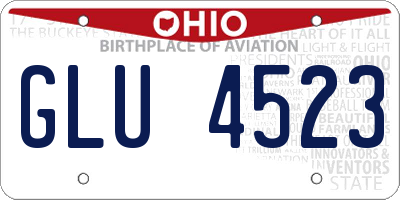 OH license plate GLU4523