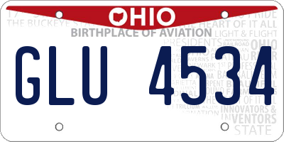 OH license plate GLU4534