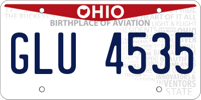OH license plate GLU4535