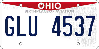 OH license plate GLU4537