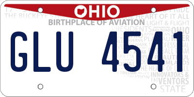 OH license plate GLU4541