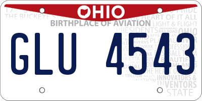 OH license plate GLU4543