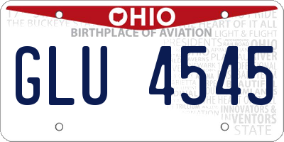 OH license plate GLU4545