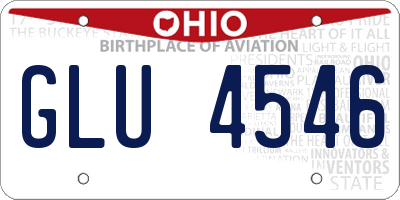 OH license plate GLU4546