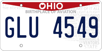 OH license plate GLU4549