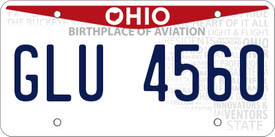 OH license plate GLU4560