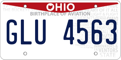 OH license plate GLU4563