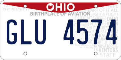 OH license plate GLU4574