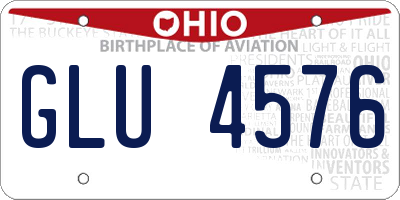 OH license plate GLU4576