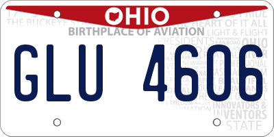 OH license plate GLU4606