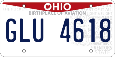 OH license plate GLU4618