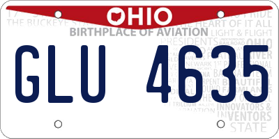 OH license plate GLU4635