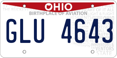 OH license plate GLU4643