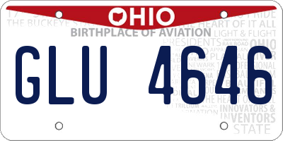 OH license plate GLU4646