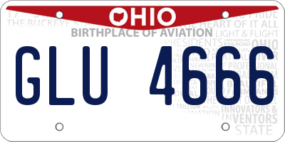 OH license plate GLU4666