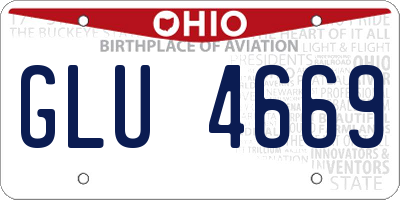 OH license plate GLU4669