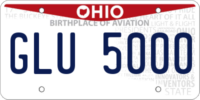 OH license plate GLU5000