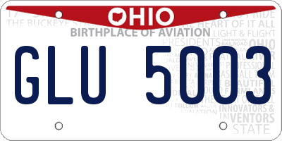 OH license plate GLU5003