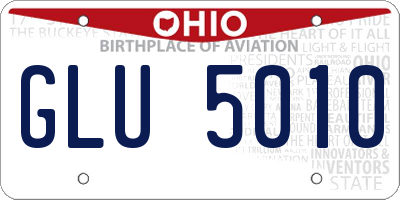 OH license plate GLU5010