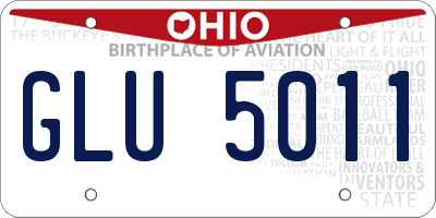 OH license plate GLU5011