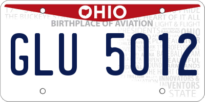 OH license plate GLU5012