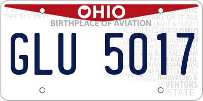 OH license plate GLU5017